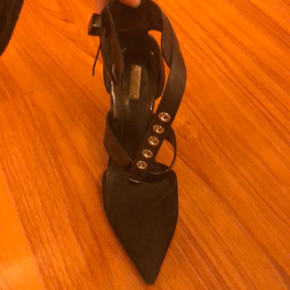 Black Suede and Patent Leather Schutz Pumps